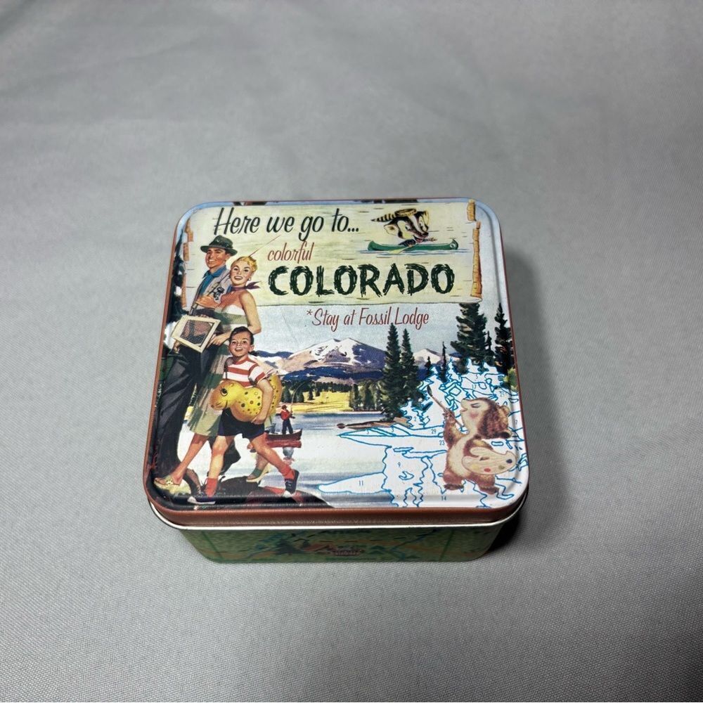 3.5” Authentic Fossil Watch Tin Collectors Item Excellent Preloved Condition